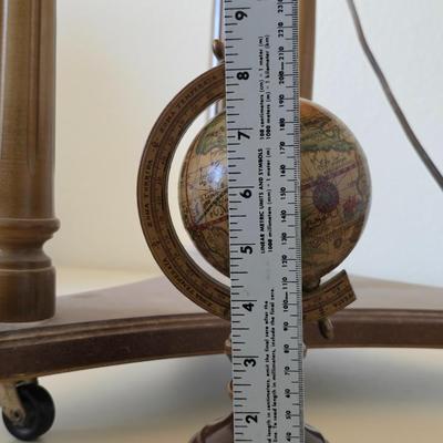 14 Inch Heirloom Globe by Replogle - Vintage Illuminated Globe on Wood Tripod Stand – Mid-Century with Miniature Vintage Decorative Globe