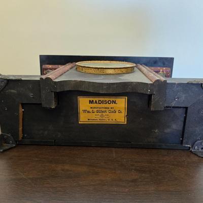 Antique Madison Gilbert Clock Co. Mantel Clock with Key