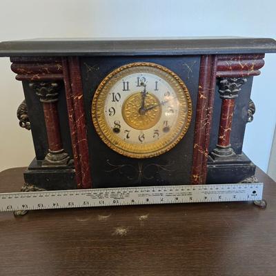 Antique Madison Gilbert Clock Co. Mantel Clock with Key
