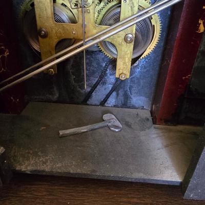 Antique Madison Gilbert Clock Co. Mantel Clock with Key