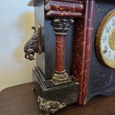 Antique Madison Gilbert Clock Co. Mantel Clock with Key