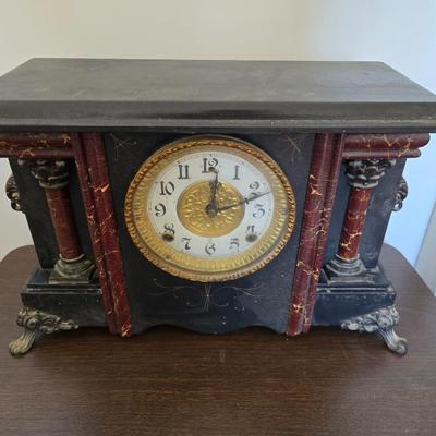 Antique Madison Gilbert Clock Co. Mantel Clock with Key