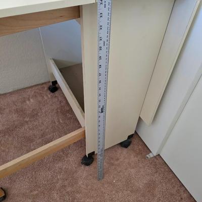 Folding Drop-Leaf cutting table for Sewing / Craft Table on Wheels