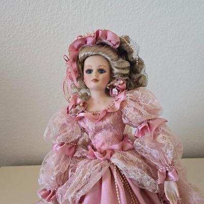 Franklin Heirloom 19" Doll by Maryse Nicole "Lucy Mae" Pretty in Pink porcelain doll