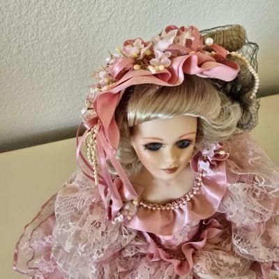 Franklin Heirloom 19" Doll by Maryse Nicole "Lucy Mae" Pretty in Pink porcelain doll