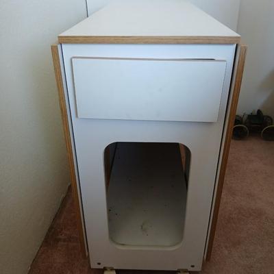 Folding Drop-Leaf cutting table for Sewing / Craft Table on Wheels