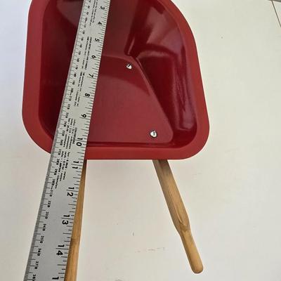 Mini Red Metal Wagon & Wheelbarrow Set – Doll or Display Size