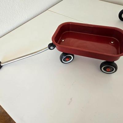 Mini Red Metal Wagon & Wheelbarrow Set – Doll or Display Size