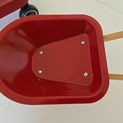 Mini Red Metal Wagon & Wheelbarrow Set – Doll or Display Size