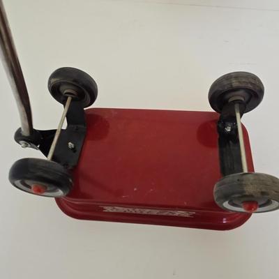 Mini Red Metal Wagon & Wheelbarrow Set – Doll or Display Size