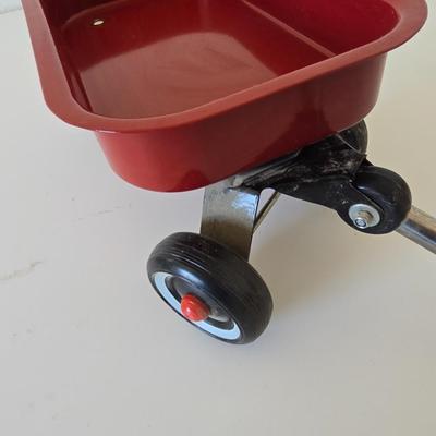 Mini Red Metal Wagon & Wheelbarrow Set – Doll or Display Size