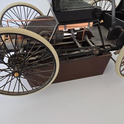 Antique Style Brass & Metal Model of 1886 Benz Patent-Motorwagen