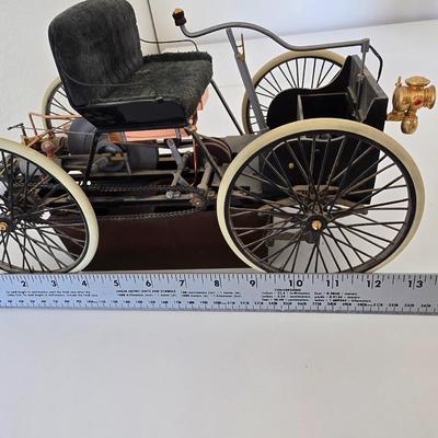 Antique Style Brass & Metal Model of 1886 Benz Patent-Motorwagen