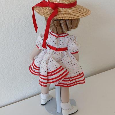 1987 Shirley Temple Porcelain Doll by MBI – Red Polka Dot Dress