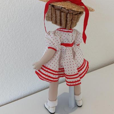 1987 Shirley Temple Porcelain Doll by MBI – Red Polka Dot Dress