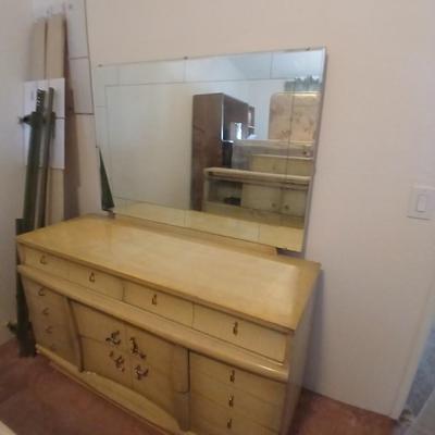 Vintage Art Deco Style Dresser with Mirror – 9 Drawers J.B. Augsta Manufacturing Corporation