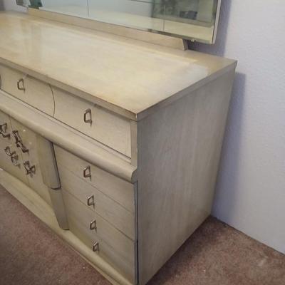 Vintage Art Deco Style Dresser with Mirror – 9 Drawers J.B. Augsta Manufacturing Corporation