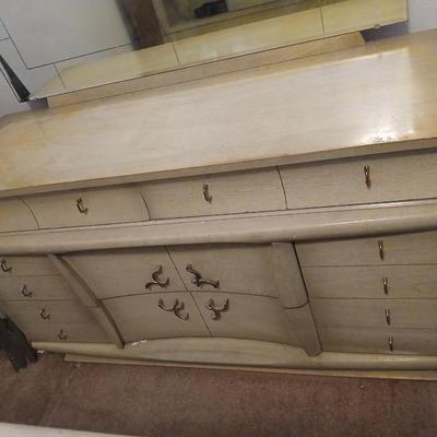 Vintage Art Deco Style Dresser with Mirror – 9 Drawers J.B. Augsta Manufacturing Corporation