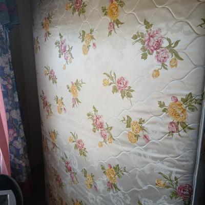 Vintage J.B. Augsta Full/Queen Headboard with Storage – Mid-Century Modern with mattress and boxsprings