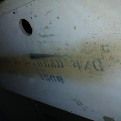 Vintage J.B. Augsta Full/Queen Headboard with Storage – Mid-Century Modern with mattress and boxsprings