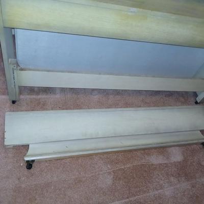 Vintage J.B. Augsta Full/Queen Headboard with Storage – Mid-Century Modern with mattress and boxsprings