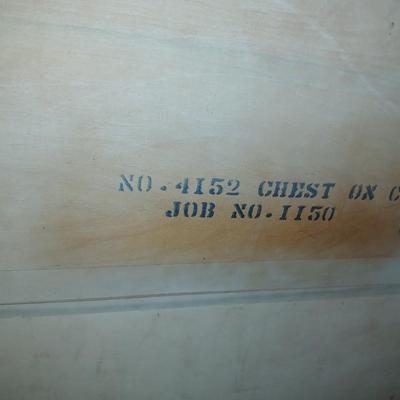 Vintage Mid-Century Modern Highboy & Lowboy Dresser Set – Sculpted Handles J.B. Augsuta Manufacturing Corporation