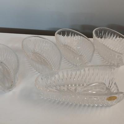 Vintage Stylehouse Stainless Steel Forks – Floral Pattern 70 piece set with 5 vintage Princess House Highlights Germany glass buffet holders