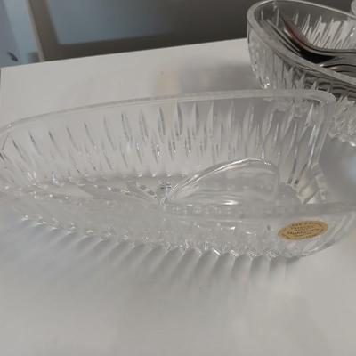 Vintage Stylehouse Stainless Steel Forks – Floral Pattern 70 piece set with 5 vintage Princess House Highlights Germany glass buffet holders