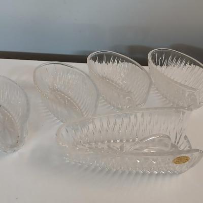 Vintage Stylehouse Stainless Steel Forks – Floral Pattern 70 piece set with 5 vintage Princess House Highlights Germany glass buffet holders