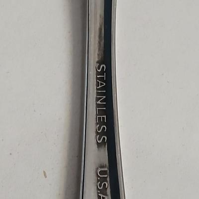 Vintage Stylehouse Stainless Steel Forks – Floral Pattern 70 piece set with 5 vintage Princess House Highlights Germany glass buffet holders