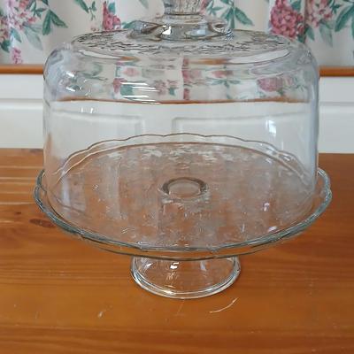 Princess House Fantasia Crystal Cake Stand with Dome – Vintage Elegant Server