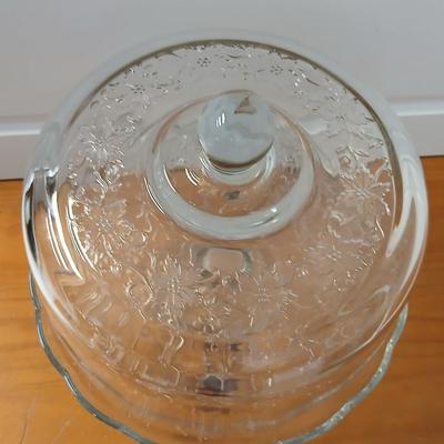 Princess House Fantasia Crystal Cake Stand with Dome – Vintage Elegant Server