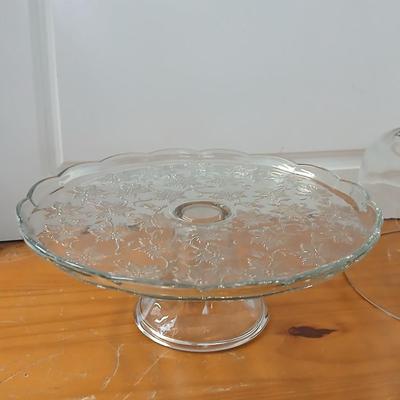 Princess House Fantasia Crystal Cake Stand with Dome – Vintage Elegant Server
