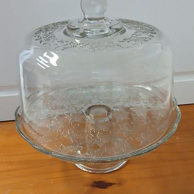 Princess House Fantasia Crystal Cake Stand with Dome – Vintage Elegant Server
