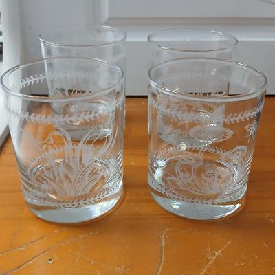 Vintage Princess House Crystal Pedestal Bowl – Wavy Rim with Cobalt Blue Base with 4 Portmeirion Glass Tumblers or Whisky Glasses -...