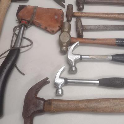 Collection of Hammers and Crow Bars Various Function and Head Weight