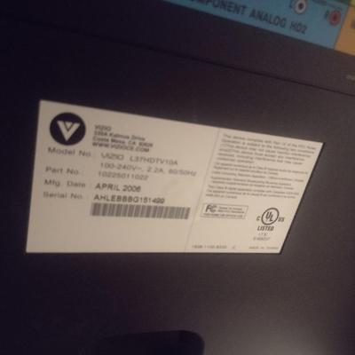 Vizio 37" Flat Screen TV with Remote Control