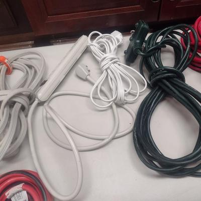 Collection of Various Gauge and Length Extension Cords Choice A