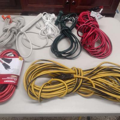 Collection of Various Gauge and Length Extension Cords Choice A