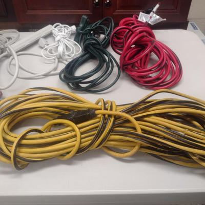 Collection of Various Gauge and Length Extension Cords Choice A
