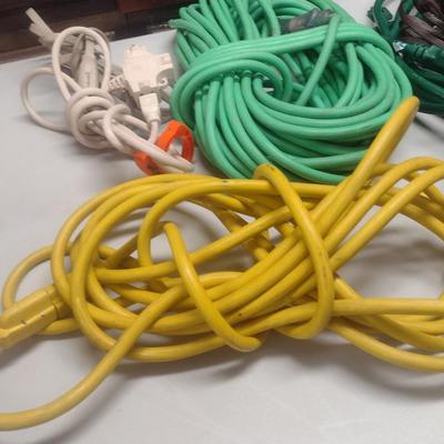 Collection of Various Gauge and Length Extension Cords Choice B