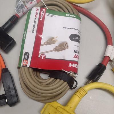 Collection of Various Gauge and Length Extension Cords Choice C