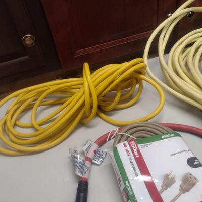 Collection of Various Gauge and Length Extension Cords Choice C