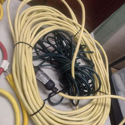 Collection of Various Gauge and Length Extension Cords Choice C