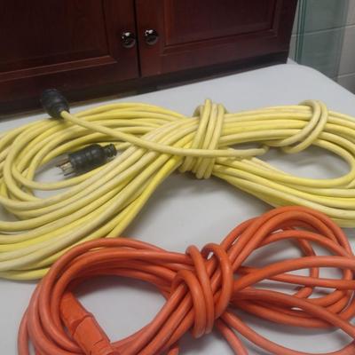 Collection of Various Gauge and Length Extension Cords Choice D