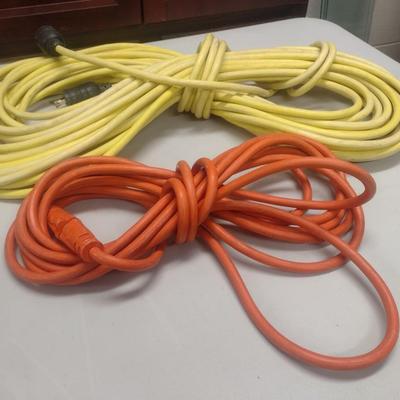 Collection of Various Gauge and Length Extension Cords Choice D