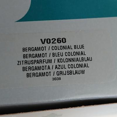 Pair of Black metal Iron Scroll Candelabras with PartyLite Purple Frosted Tulip Glass Shades and boxes of Party Lite candles