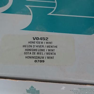 Pair of Black metal Iron Scroll Candelabras with PartyLite Purple Frosted Tulip Glass Shades and boxes of Party Lite candles