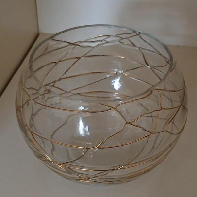 Party Lite Golden Swirl Glass Collection – 4-Piece Set with candles