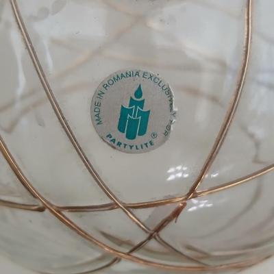 Party Lite Golden Swirl Glass Collection – 4-Piece Set with candles